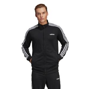 Felpa Adidas Full Zip nera con strisce bianche