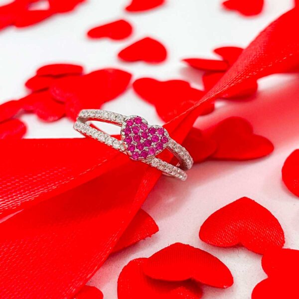 Anello in Argento 915 con Cuore colorato