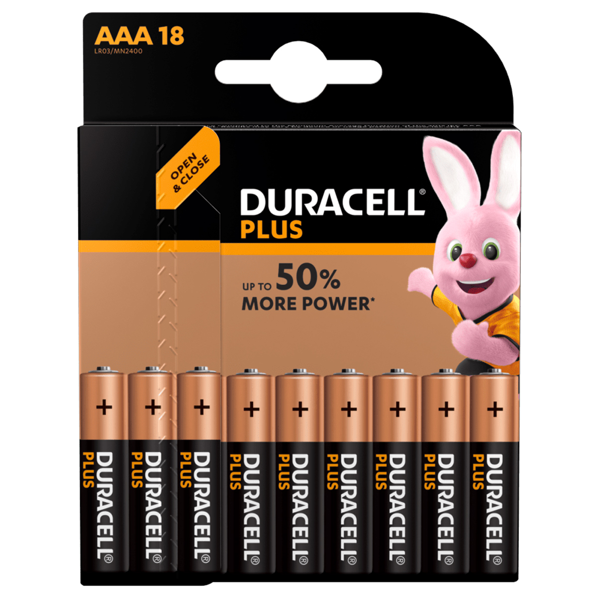 DURACELL Piles Plus power AAA x18 5000394018723